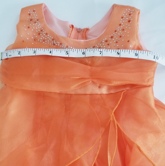 Coral Formal Dress with Rhinestones - Picture 15 of 16